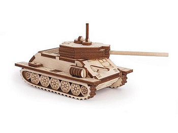 Сборная модель из дерева   33 дет. "Танчик Т-34" 155*70*60мм