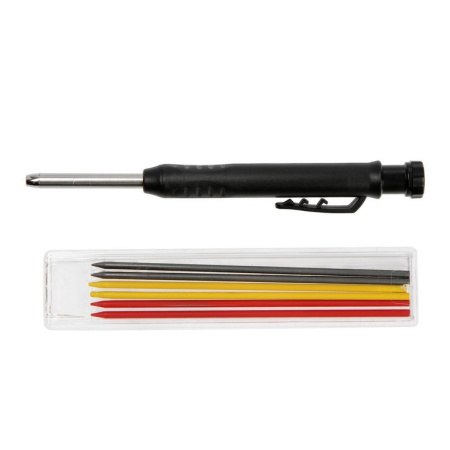 Карандаш строительный механический "ТУНДРА" (+ набор грифелей 6шт цв. ассорти)