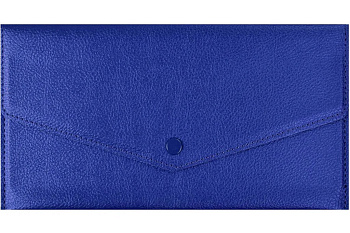 Папка-органайзер для путешествий 227x110 мм на кнопке, синий металлик, 1 отделение