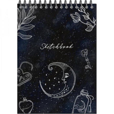 Скетчбук 148*210 мм, 20л. гребень "SKETCHBOOK BLACK"