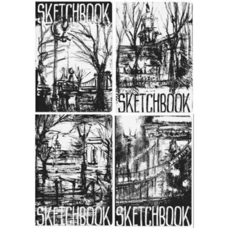 Скетчбук 179*250 мм, 60л."SKETCHBOOK" ЧЕРНЫЙ 80 ГР, ПРОШИТЫЙ БЛОК (4 ВИДА)