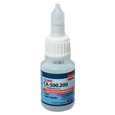Клей цианоакрилатный секундный COSMO CA-500.200 20г., (COSMOFEN CA 12)