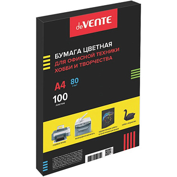 Бумага "deVente" 80г/м2 А4, 100 лист/уп, черный интенсив