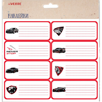 Наклейка для подписи тетрадей "Never Stop"deVENTE, 8 шт/уп