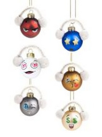 Елочный шар стеклянный  40мм "Смайл"