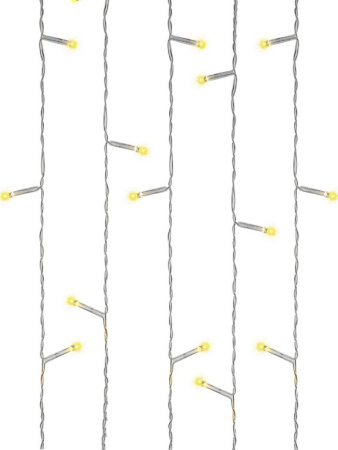 Гирлянда уличная Бахрома  4*0,7м, 72 теплых ламп, 8 реж, прозрачный провод