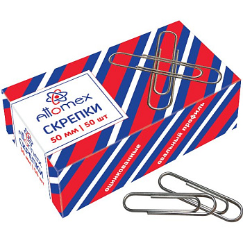 Скрепки 50 мм  50 шт/уп оцинкованные Attomex