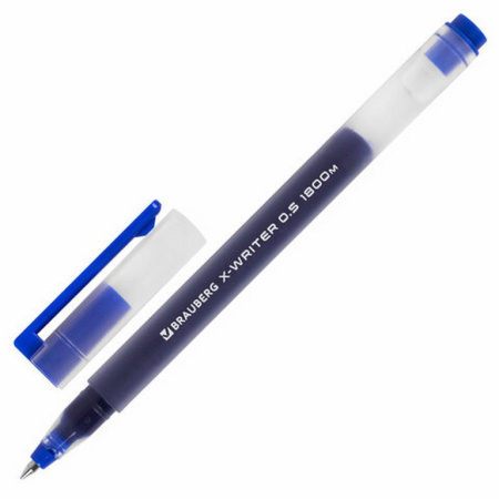 Ручка гелевая Brauberg "X-WRITER 1800" 0,5мм синяя (линия 0,4мм, одноразовая)