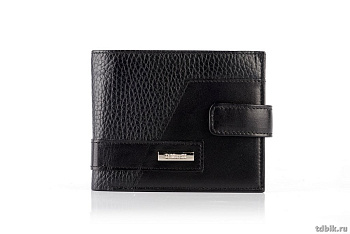 Портмоне D.Morelli мужское "Бруклин" с хляст., нат.кожа, цвет черный