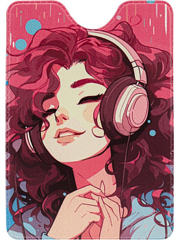 Обложка для проездного билета "Меломанка" из ПВХ 7*9,5 см