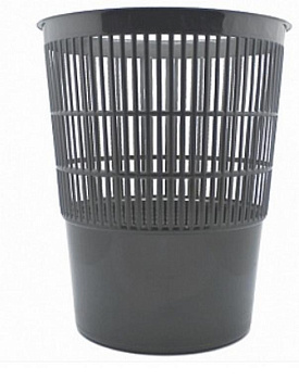 Корзина для бумаг пластиковая 14л сетчатая, серая, Attomex
