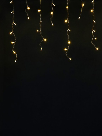 Гирлянда уличная Бахрома  4*0,7м, 72 теплых ламп, 8 реж, прозрачный провод