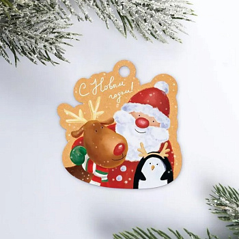 Бирки для подарка НГ "Друзья" 5,7х5,9 см