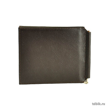 Зажим для денег D.Morelli "Brown " с монетником, нат.кожа