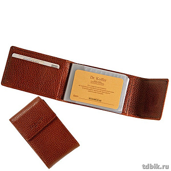 Визитница Dr.Koffer 7*12см на 48 визиток, коньяк, на магните