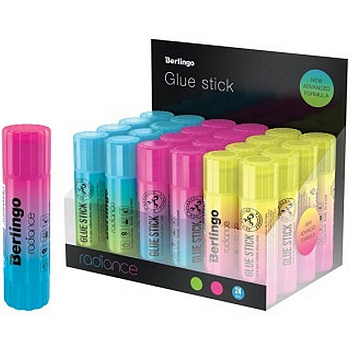 Клей карандаш Berlingo "Radiance", 21г цветной ассорти