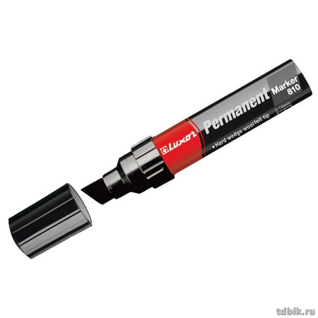 Маркер перманентный 14мм  Luxor "810" скошенный, чёрный