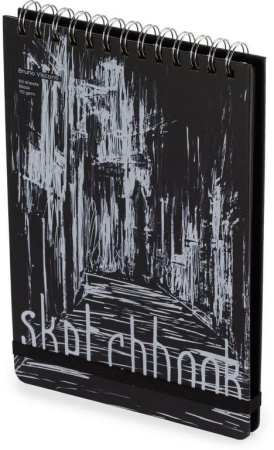 Скетчбук 180*260 мм, 80л. гребень "SKETCHBOOK" ЧЕРНЫЙ 110 гр. (4 ВИДА)