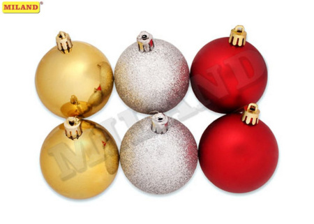 Набор шаров  цвет ассорти 60 мм 6 шт "Шёлк, бархат и люрекс"