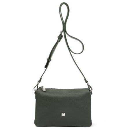 Сумка женская FABRETTI 24х16х8 см, нат. кожа, темно-зеленый