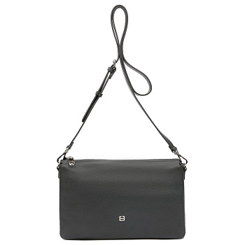 Сумка женская FABRETTI 30х18х11 см, нат. кожа, серый