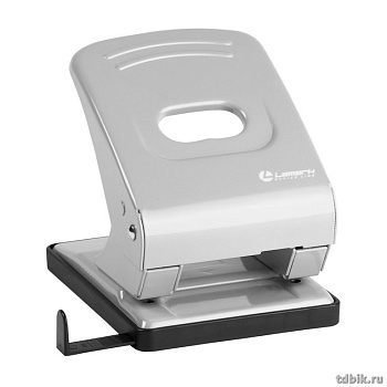 Дырокол до 40л метал. Lаmark "Mettallic", с линейкой цв. серый