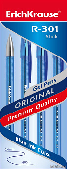 Ручка гелевая ErichKrause R-301 Original  0,5мм синяя (стерж.129мм, линия 0,4мм)