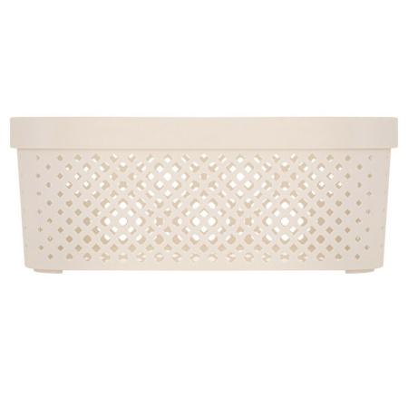 Корзина для хранения пластик. 10л. с крышкой 36*27*13 см цв. молочный туман