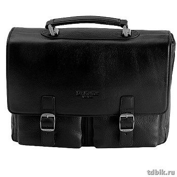 Портфель Dr.Koffer 26*35*7-10см, нат. кожа, с расширением, черный, хит
