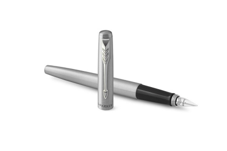 Набор подарочный Parker "Jotter Stainless Stee" (ручка шарик. 1мм и ручка перьев 1мм, корп. серебро)