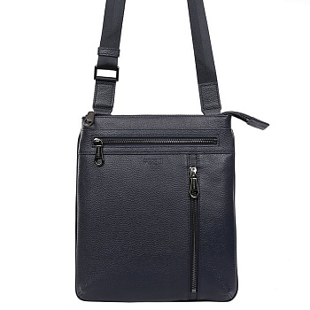 Сумка мужская FABRETTI 24,5*28*4, нат. кожа, синий