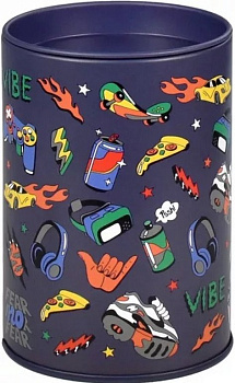 Копилка-подставка для канцелярских принадлежностей "ВАЙБ" 10,4х7,5х7,5 см, металл