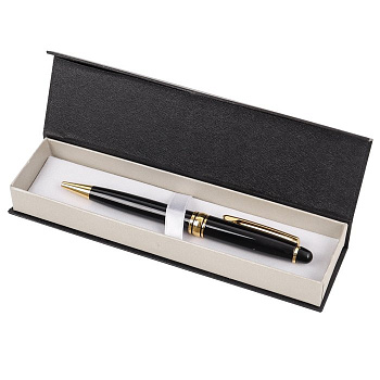 Ручка шариковая Darvish в футляре, корпус черный с золотистой отделкой