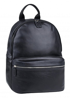 Рюкзак молодежный мужской  Baron натуральная кожа небраска 28*40*12 см, черный