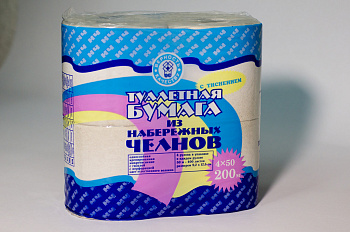 Туалетная бумага (4 рул/уп) с втулкой Набережные Челны, 1 слой, L50 ± 1,25