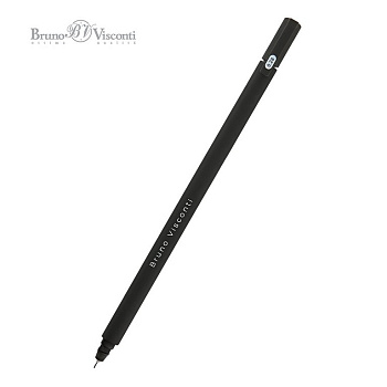 Ручка гелевая Bruno Visconti "SUPER SLIM. Black"  0,28мм черная (стерж.137мм, линия 0,2мм)