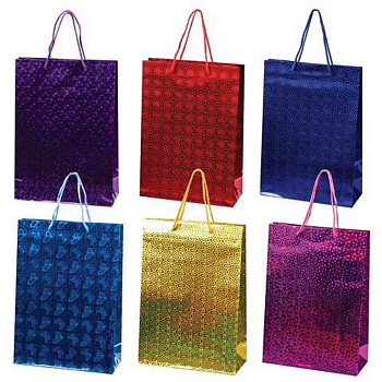 Пакет бумажный 22*31см ламинированный голография