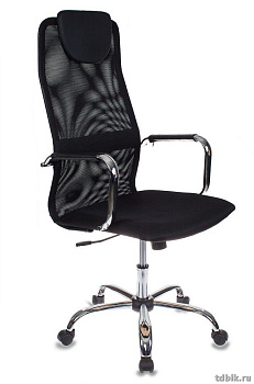 Кресло руководителя Бюрократ KB-9/BLACK  (сетка ткань крестовина хром, цв. Черный)