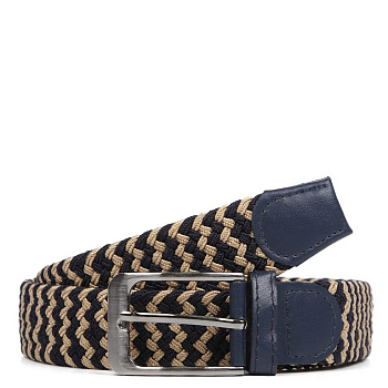 Ремень FABRETTI универсальный, полиэстер размер 125, синий/коричневый