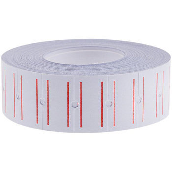 Лента для э/пистолетов цвет белый с красной полосой 21*12 прямоуг. (1000 эт)