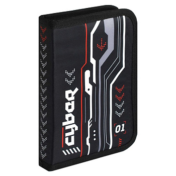 Пенал 1 отд. 2 откид. планки для мальчика Феникс+ "Кибер" 13.3x20x3.5 см, полиэстер