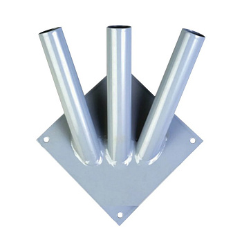 Кронштейн настенный для флагов на три древка, три точки крепления, металл