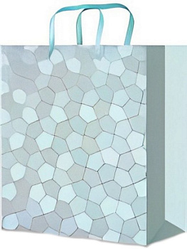 Пакет бумажный 18*23см ламинированный "Изящный голубой"