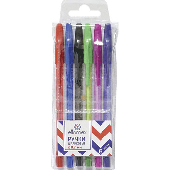 Набор шариковых ручек  6 шт. Attomex,  0,7мм
