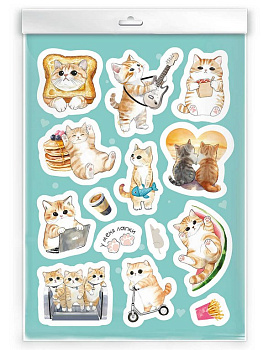 Наклейки 14 х 21 см "Мурчальные истории"