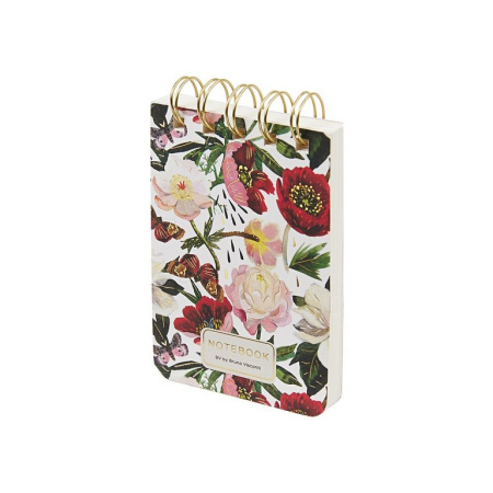 Блокнот А7  40л.,  75*105 мм, на гребне Bruno Visconti CUTE JOURNAL "Flora. Пионы"