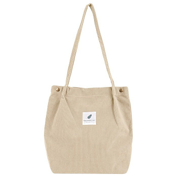 Сумка-шоппер Darvish "Холщовая" (на кнопке) бежевая 34х38х11 см