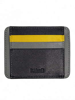 Картхолдер D.Morelli "Sport" нат.кожа, серо-желтый