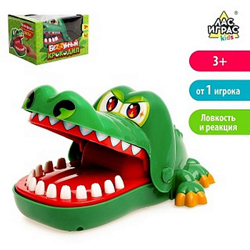 Игра настольная  .3+ "Безумный крокодил" на реакцию, Лас Иргас, №SL-00969