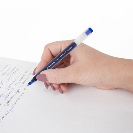 Ручка гелевая Brauberg "X-WRITER 1800" 0,5мм синяя (линия 0,4мм, одноразовая)